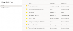 SMAN 7 Lhokseumawe Kembangkan E-Arsip Berbasis Microsoft