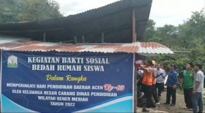 Peringati Hardikda ke-63, Cabdindik Bener Meriah Bedah Rumah Siswa