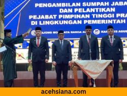 Lima Pejabat Struktural Eselon II Pemerintah Aceh Dilantik