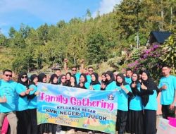 Mempererat Kebersamaan, SMKN 1 Julok Adakan Family Gathering di Danau Laut Tawar
