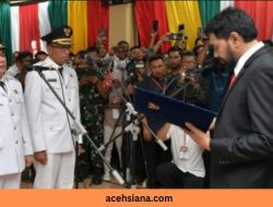 Gubernur Aceh Tegaskan Komitmen Dukung Pembangunan Saat Melantik Wali Kota Lhokseumawe