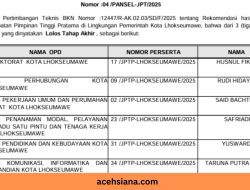 Pemko Lhokseumawe Umumkan 11 Nama Pejabat Baru Hasil Seleksi JPT
